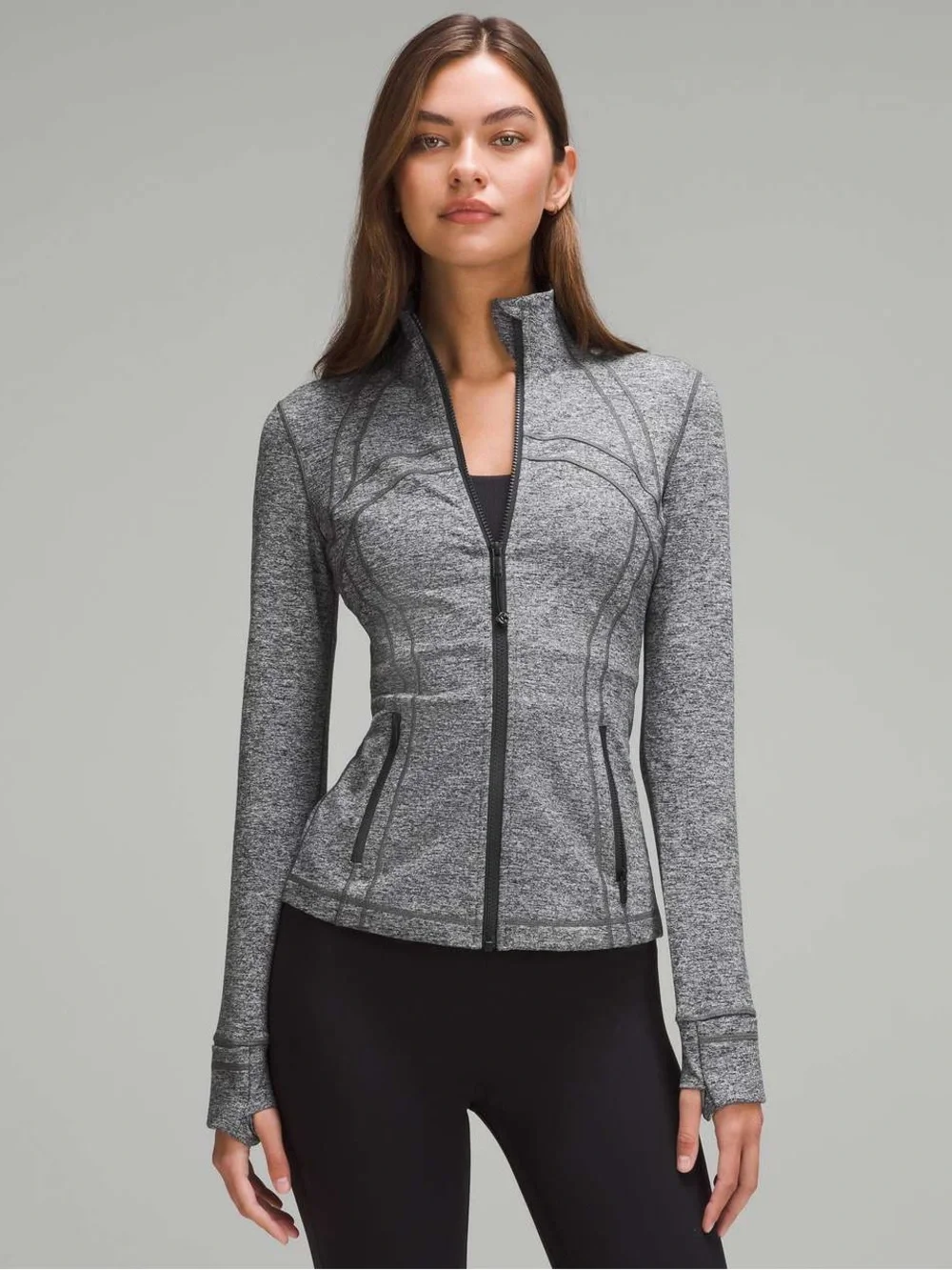 Lululemon Define Jacket Size 10 Heathered Gray Black